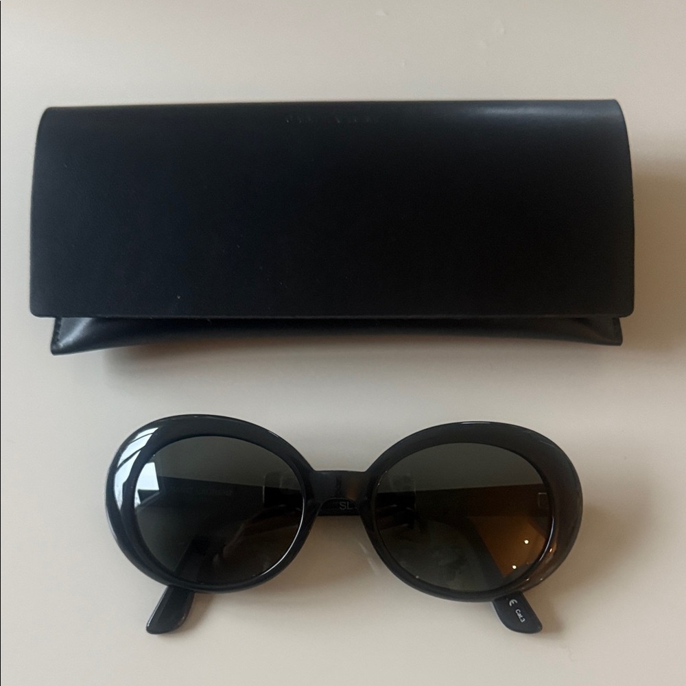 Saint Laurent Black Oval Sunglasses